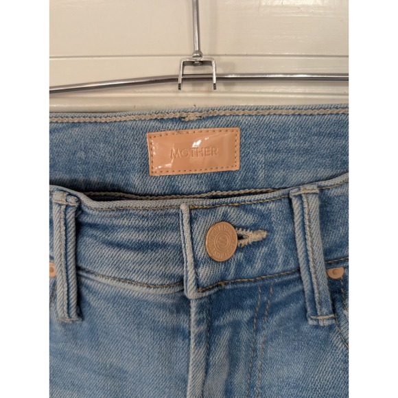 MOTHER The Insider Crop Step Fray Jeans Light Wash minimalist Women's 24 - Picture 3 of 10